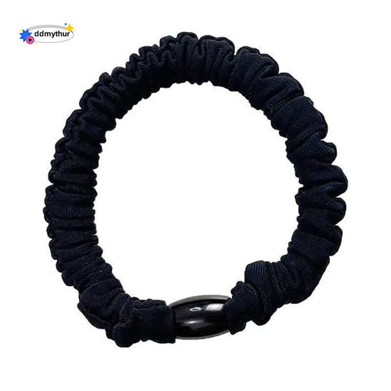 Korean High Elasticity Durable Black Ties Personality Large Intestine High-end Ponytail Hair Ropes Girl Rubber Bands ddmythur