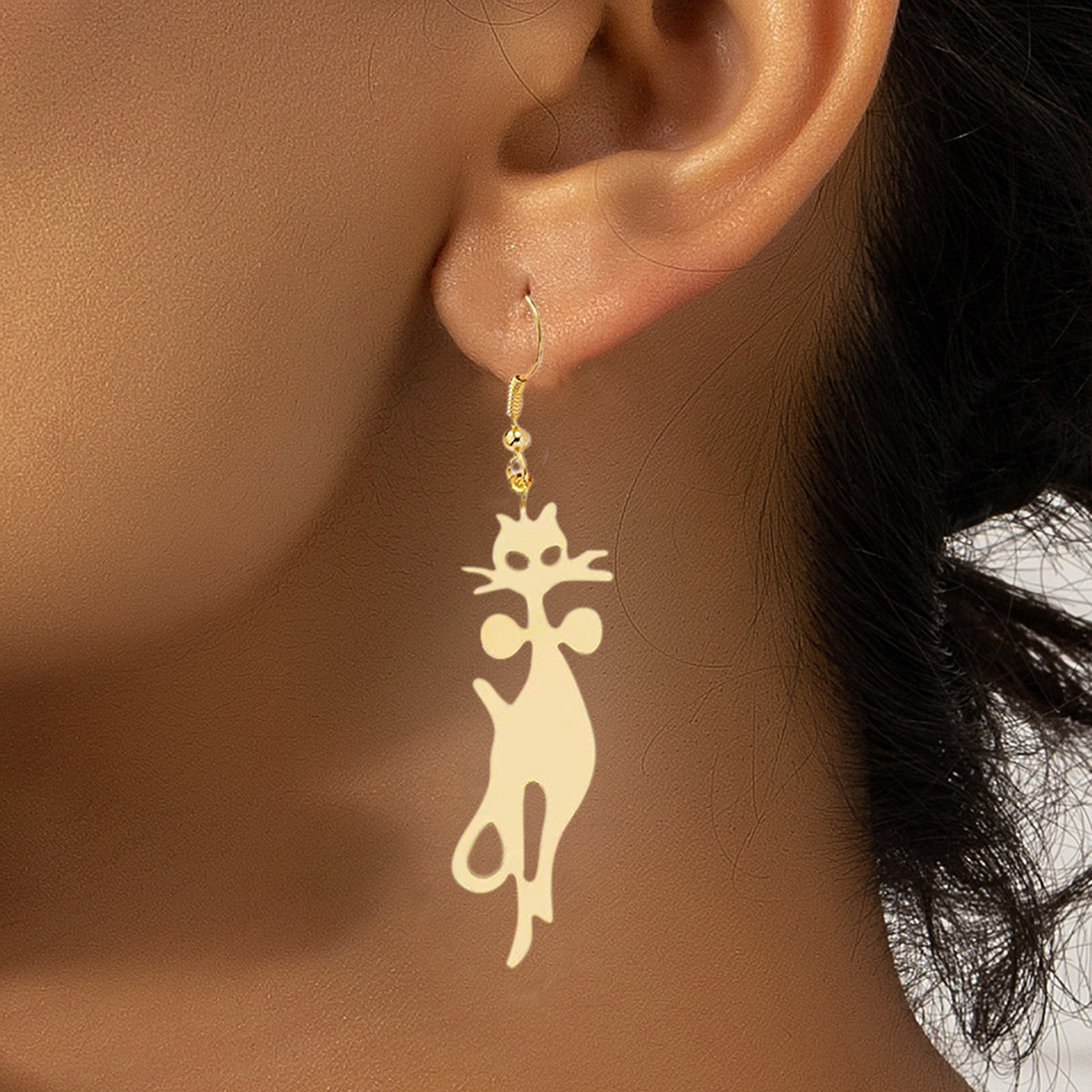 Minimalist Cat Earrings Personality Design Cute Temperament Trendy Women's Ear Jewelry