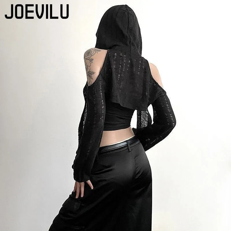 Womens Hollow Out Long Sleeve Hoodie Streetwear Oversized Pullover Y2K Fashion Loose Tops Hoodies Sweatshirts Clothing 250704