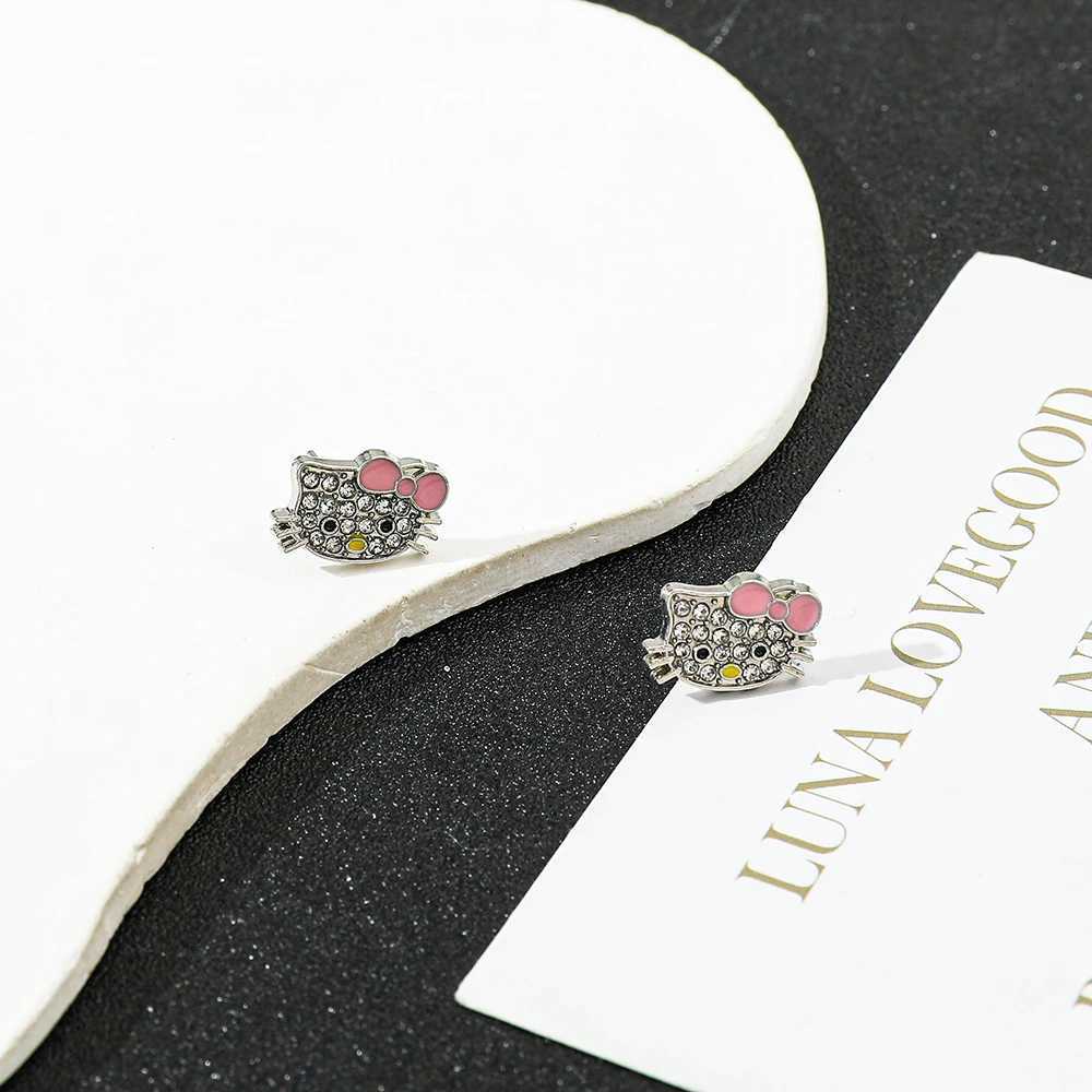 Sanrio Cartoon Anime Hello Kitty Earrings Fashion Cute Kitty Cat Ear Studs for Women Girls Jewelry Accessories Gifts w250716