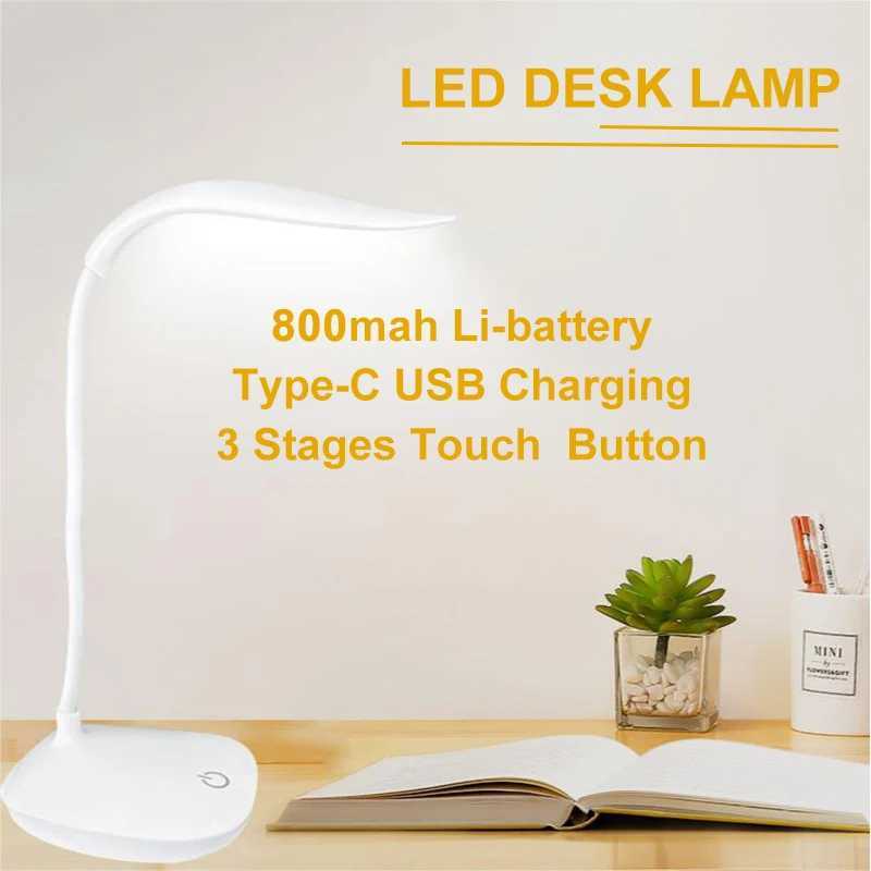 LED Desk Lamp Table Lamp Folding Eye Protection Reading Light Dimmable Touch Switch Type-C Rechargeable Battery XJ250703