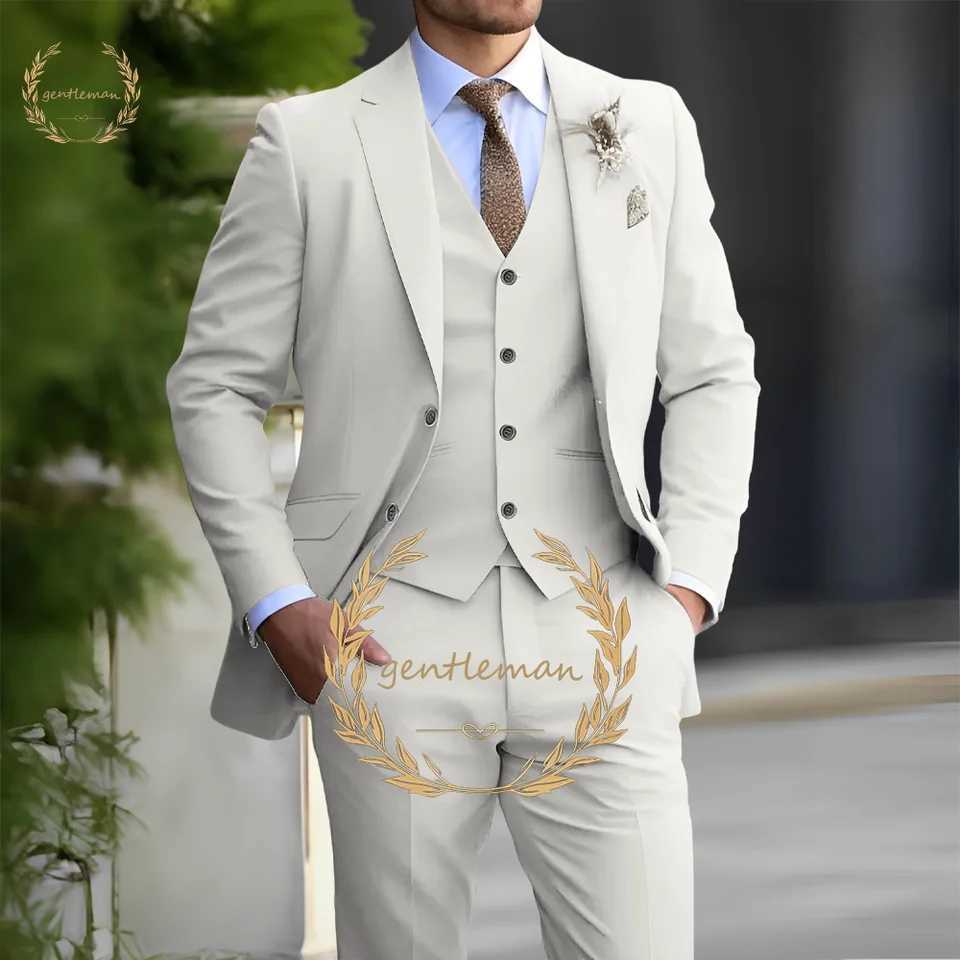 Mens Classic Suit 3 Piece Set Slim Fit Blazer Vest Pants Formal Business Wedding Dress Casual Clothing Fashion X250704