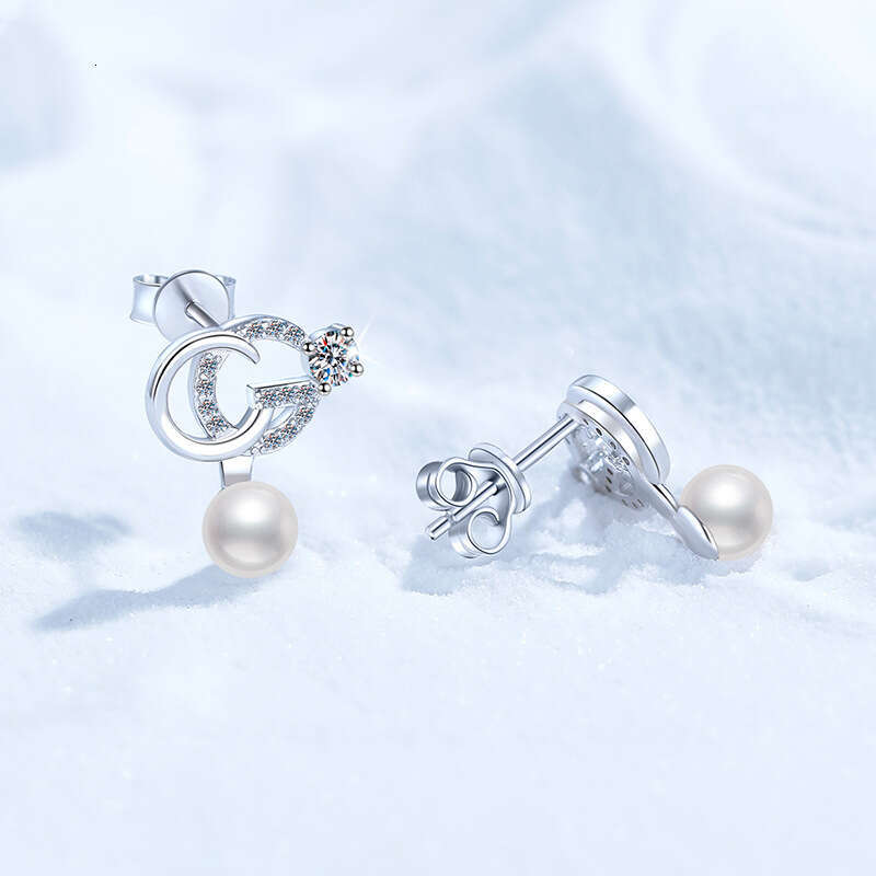 French S925tyle S925 S925terling S925ier FreS925hwater Pearl 20 PointS925 MoiS925S925anite S925tud EarringS925 687
