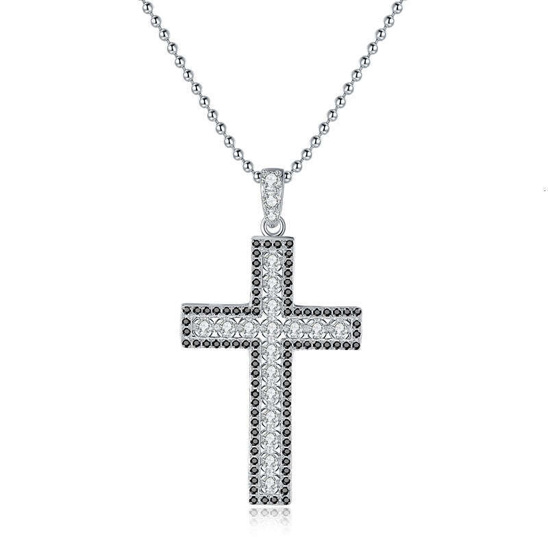 S925 Pure S925ier Hip-Hop Full CroS925S925 Pendant D Color MoiS925S925anite Necklace bbe