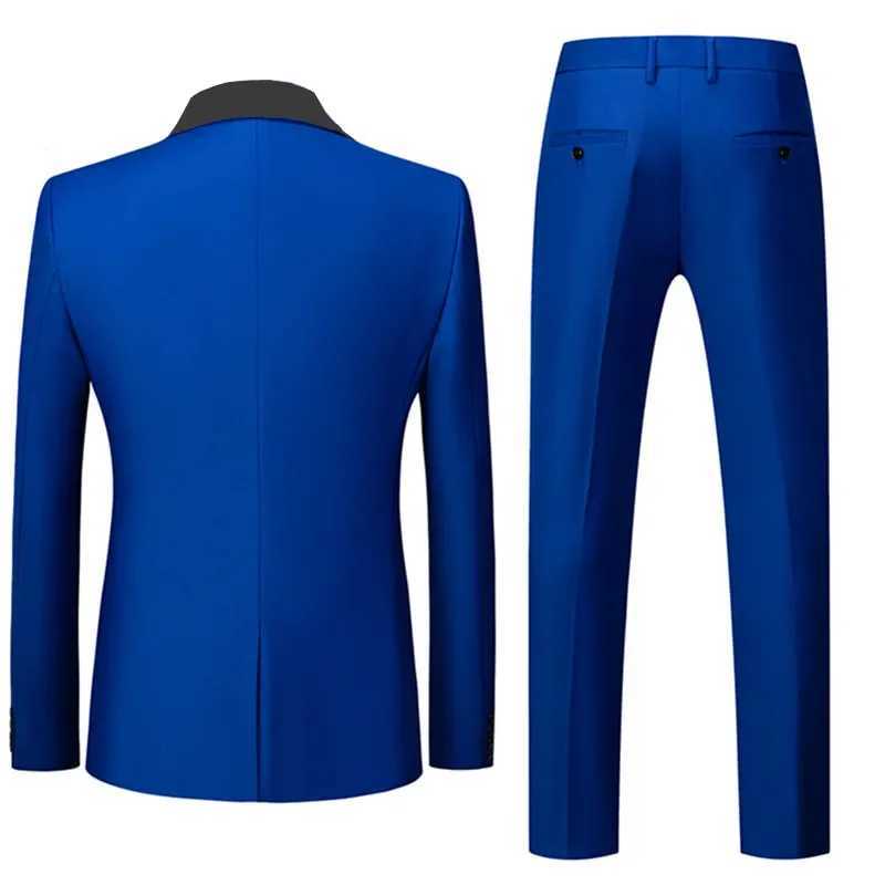(Blazer + Pant + Vest ) Men Pure Colour Formal Wedding Suits Black / Blue Fashion Simple Male Business Social Tuxedo Dress Set X250704