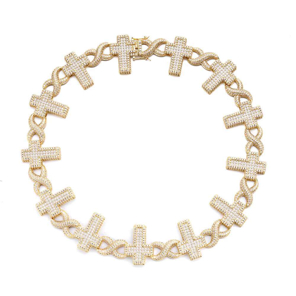 Wholesale Men Women Chain Necklace Dainty 925 Sterling Silver 18K Gold Plated Religious Cross Necklaces