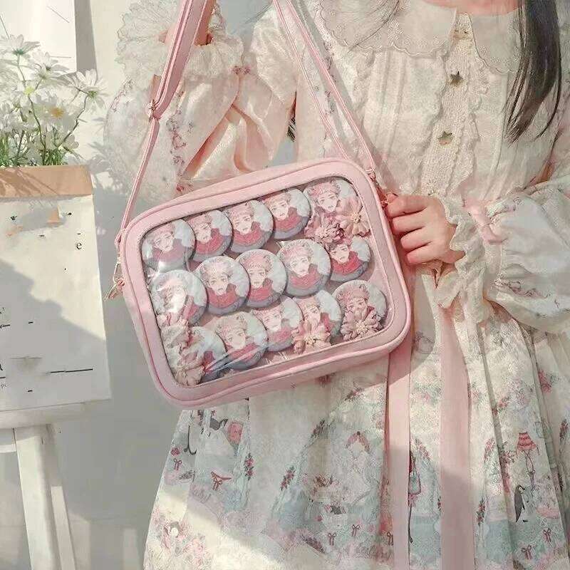 Apanese High School Girls Crossbody Bags PU JK Handbags Transparent Itabag Women New Bags Leather Shoulder Bag Bolso