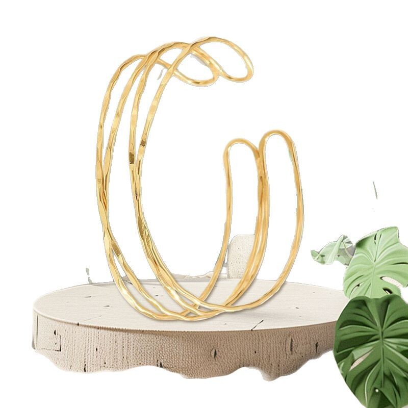 Hollow Multi-layer Cross Arm Bracelet Exaggerated Personality Simple Hip-hop Adjustable Open Bangle Body Chain