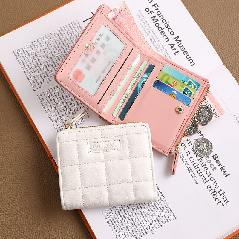 Free Shipping Designer Bag Korean Style High-end Women's Mini Wallet PU Zipper Cute Coin Purse Multi-compartment Card Holder Compact Portable