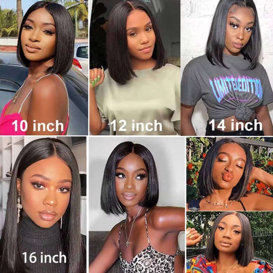 Glueless 13x4 Short Bob Bone Straight Hair Wig for Women Brazilian HDTransparent Lace Frontal Wigs Perruques Cheveux Humain
