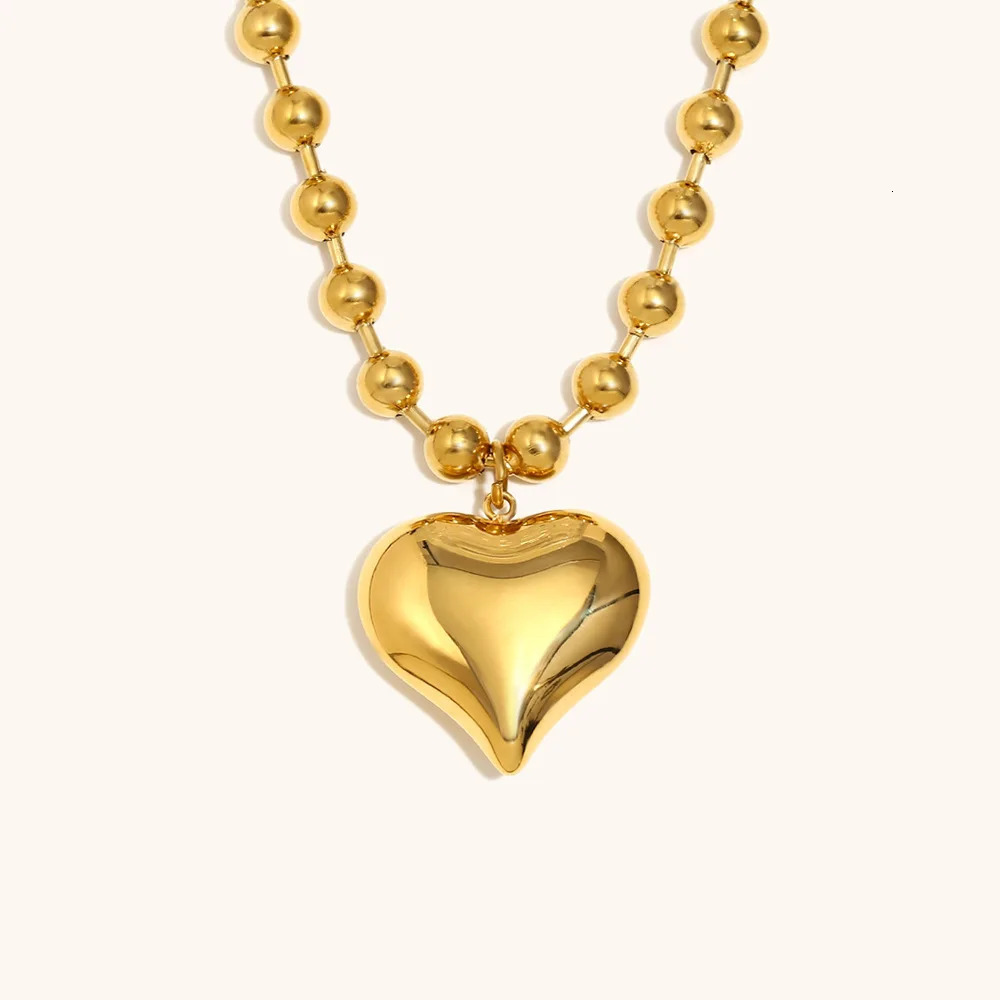 Miranda Minimalist Heart Pendant Chain Necklace for Women Stainless Steel Stylish Choker 18 K Jewelry Waterproof Party Gift 250701