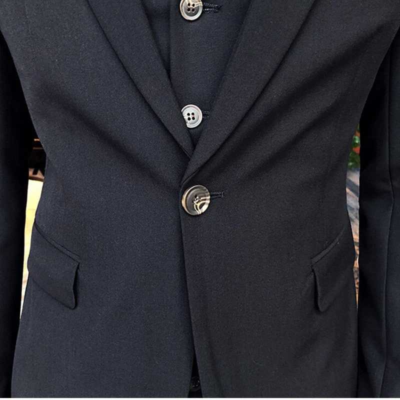 Boutique mens business casual suit suit summer thin section solid color suit dress three-piece suit X250704