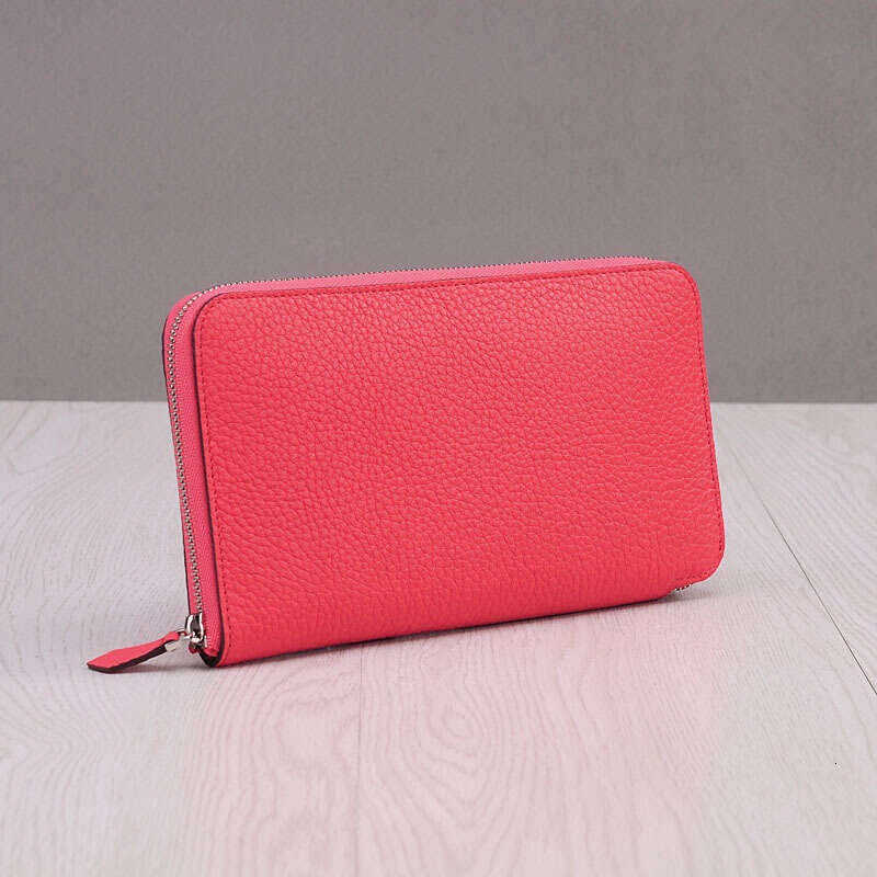 Leather Bag Bucket Bag New Zipper Handbag Genuine Leather Long Thin Cowhide Women S Wallet Clutch Tote Bag