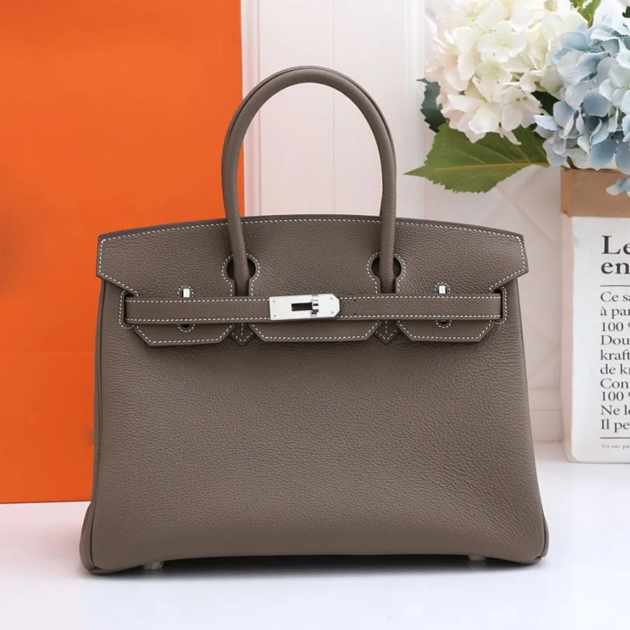 Designer Women Brown Handbag 25Cm 30Cm 35Cm Handbags Lock Inner Zipper Pocket Fashion Shoulder High Quality HandBag