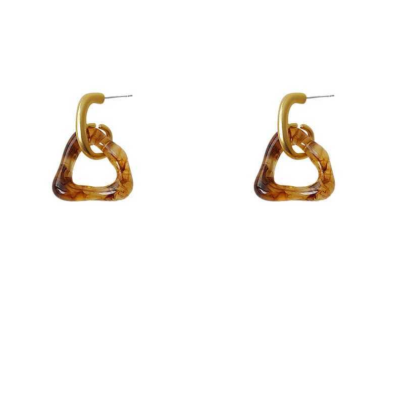 2025 Trendy Vintage Transparent Metal Earrings Korean Irregular Geometric Statement Drop Earrings Jewelry Y250704