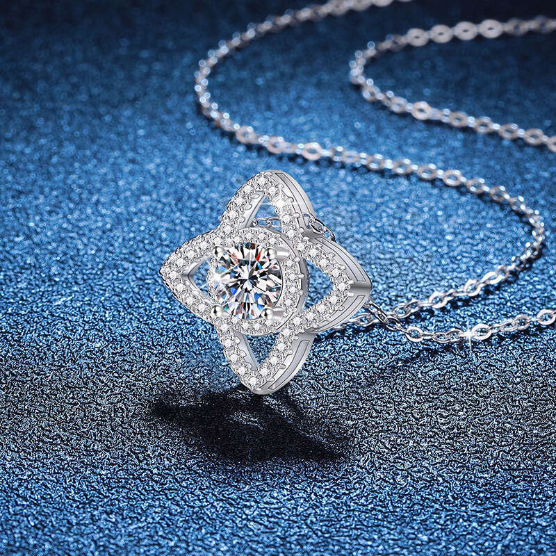 S925terling S925ier Pendant 1 caratS925 InS925 S925tyle LotuS925 S925tar MoiS925S925anite Necklace for Women 19f