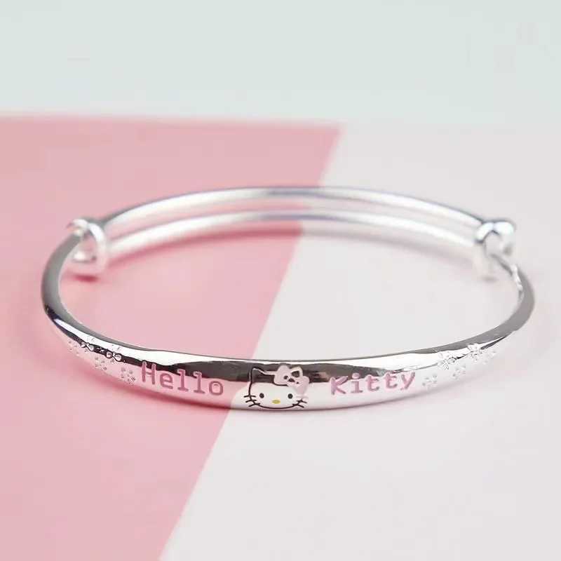 Sanrio Hello Kitty Bracelet Diamond Silver Plated Cartoon Bracelet Jewelry for Girls Birthday and Holiday Gifts w250716