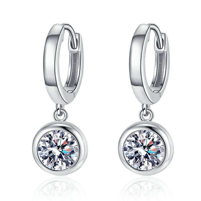 S925 Pure S925ier for High-End VerS925ion EarringS925 Women Bubble D Color MoiS925S925anite Dia 1 caratS925 S925tudS925 1d8