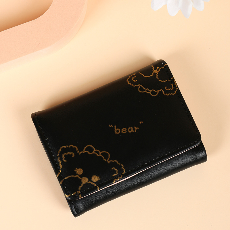 Free Shipping Designer Bagwallet For Women Niche Style Unique Design High-end Feel Cute Cartoon Small Coin Purse Student Short Foldable Leather Wallet