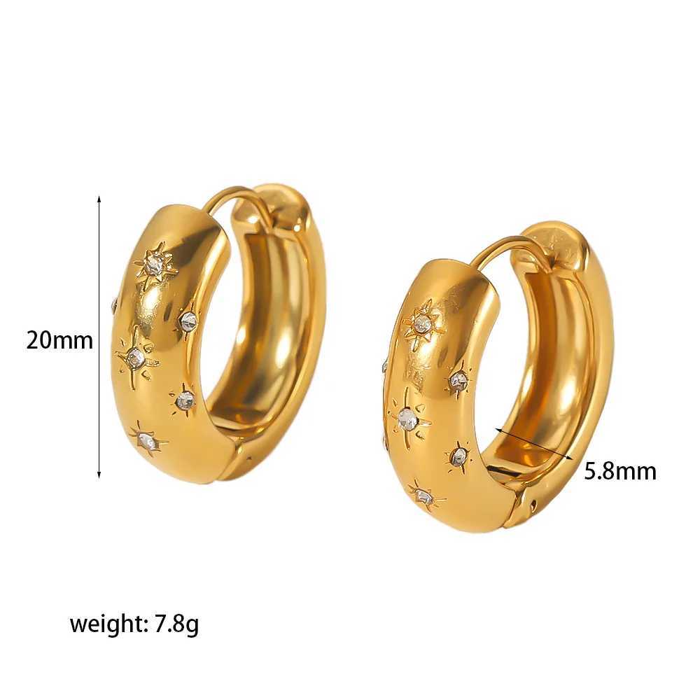 ics Stainless Steel Ear Buckle Earrings for Women Stainless Steel Gold Silver Color Large Hoop Earrings Jewelry Accessories Y250704