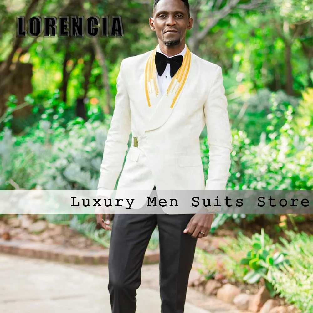 Exquisite Shawl Collar Tuxedos for Groom Wedding 2 Pieces Men Suits Simple Customized Blazer Pants abiti uomo estivi eleganti X250704