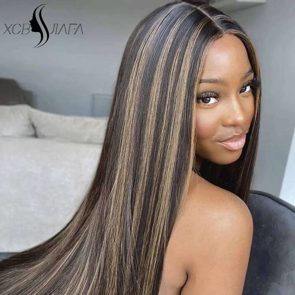 250 Density 13x6 HD Lace Frontal Wig 1B/27 Highlight Bone Straight Brazilian Colored Human Hair Wigs On Clearance Sale For Woman