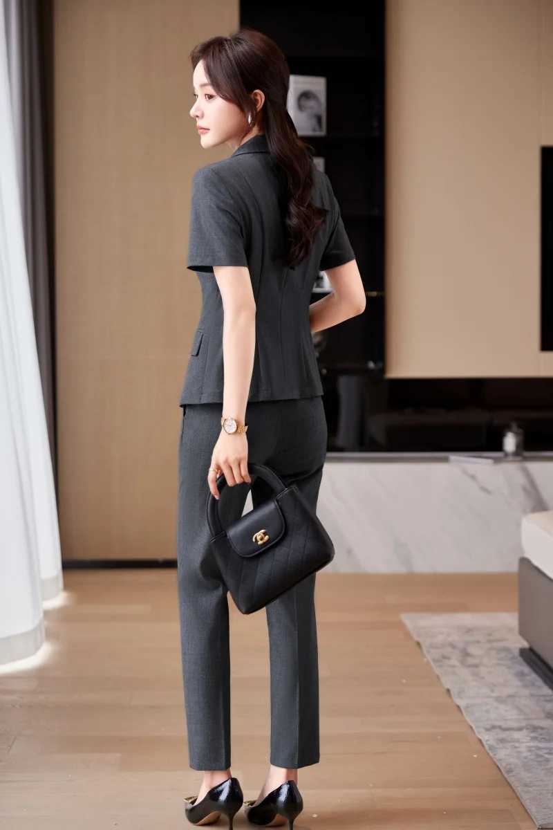 AIyssa-Short-Slved Suit Pants Elegant Temperament Unique Design Spring and Summer 2022 New X250704