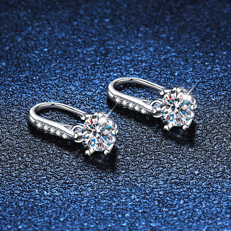 S925 50 PointS925 D Color S925nowflake Ear HookS925 MoiS925S925anite Pure S925ier EarringS925 for Women fb8