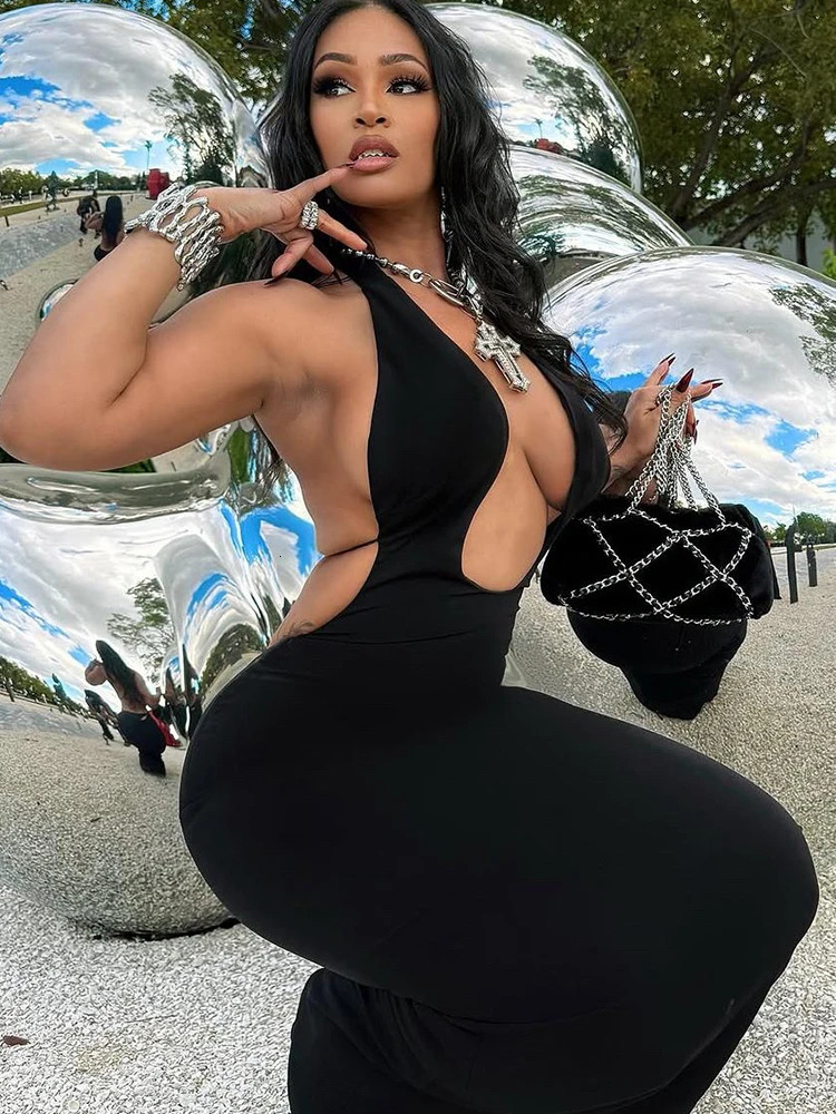 100% Cotton Linen Women Deep Neck Backless Sleeveless LaceUp High Stretch Sexy Skinny Midnight Summer Trend Club Dresses 250704
