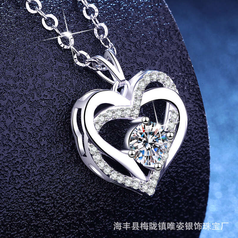 S925 Pure S925ier MoiS925S925anite Eternal Heart Pendant Necklace Light High-End Feel Women'S925 Valentine'S925 Day Collarbone Chain 172