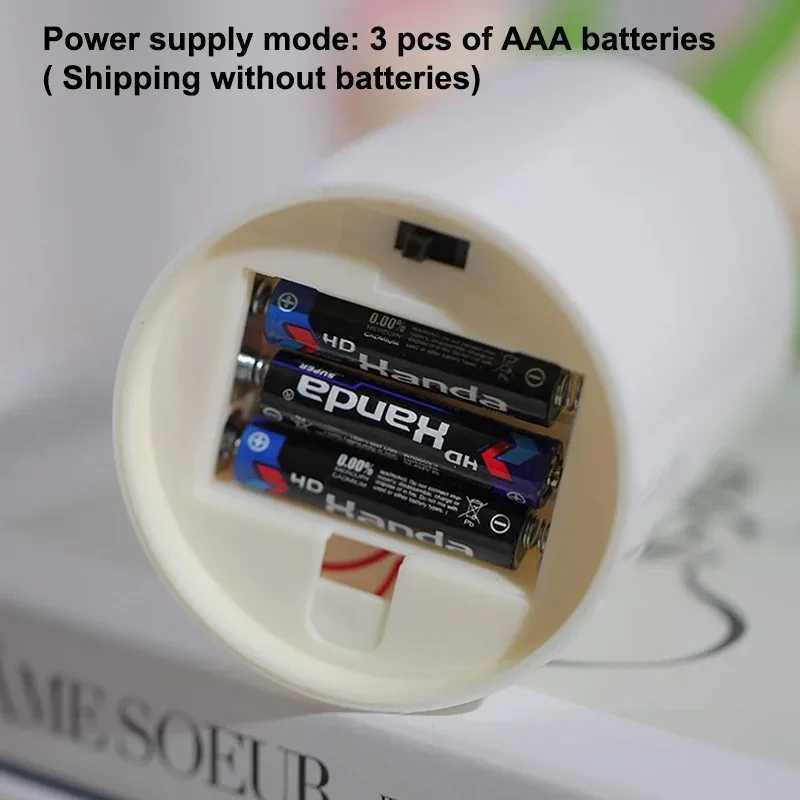 Tulip Night Light Home Decorative Flower LED Lamp Battery Power Dormitory Decor Lamp for Bedroom Bedside Tulip Sleep Light XJ250703