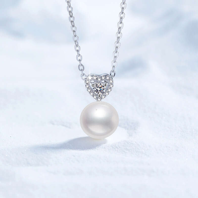 S925 Pure S925ier MoiS925S925anite Heart PrinceS925S925 Diana S925tyle FreS925hwater Pearl Necklace S925imple 728