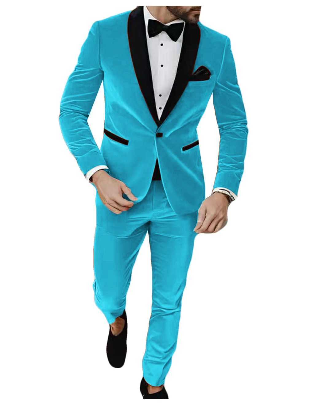 NEW Suit Korean Velvet Suits for Men 2 Pieces Blazer Pants Set Notched Lapel Mens Suit for Wedding Autumn Winter Prom Party X250704
