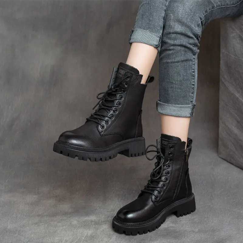 2022 Boots Women Shoes for Winter Boots Fashion Shoes Woman Casual Autumn Leather Botas Mujer Female Ankle Boots Women Z250704