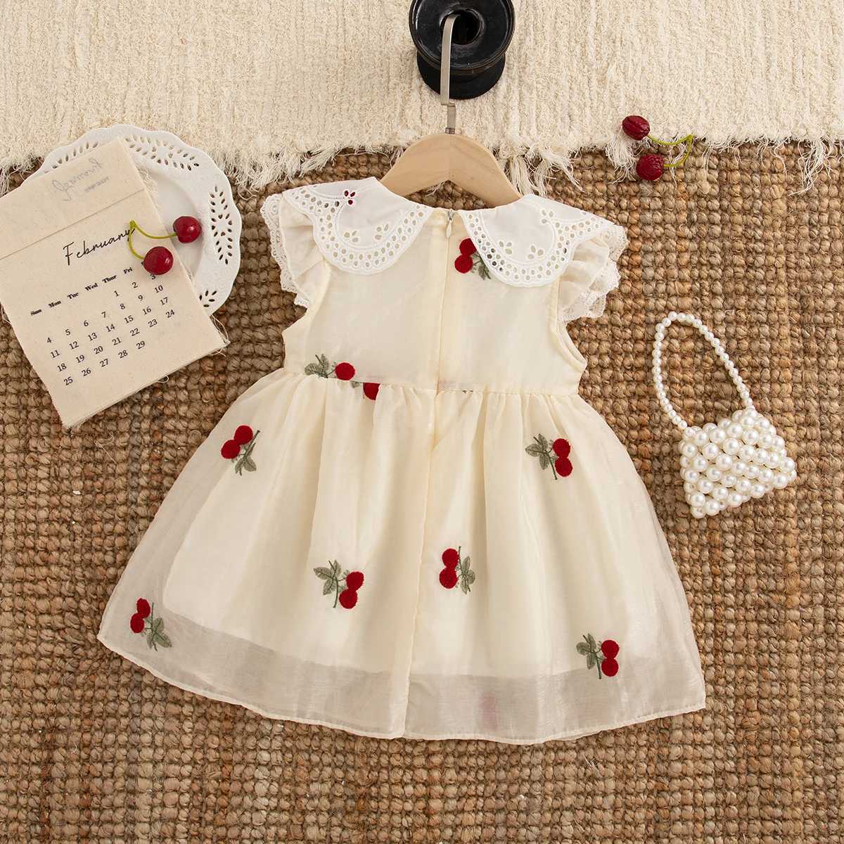 Summer New Red ry Baby Girl Princess Dress Korean Sle Childrens Clothing Suitable for Babies Aged 9 Months to 4 Years R250704