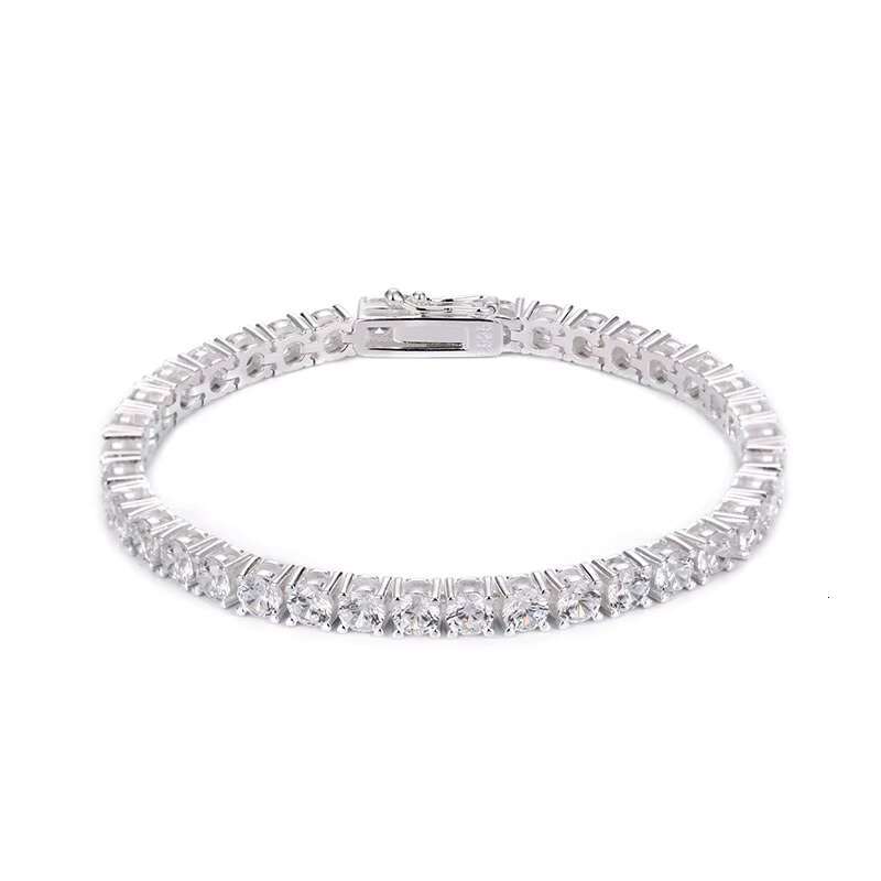 Hot Selling 4mm 5mm Vvs GRA Certified Moissanite Diamond 925 Sterling Silver Tennis Bracelet Unisex Jewelry