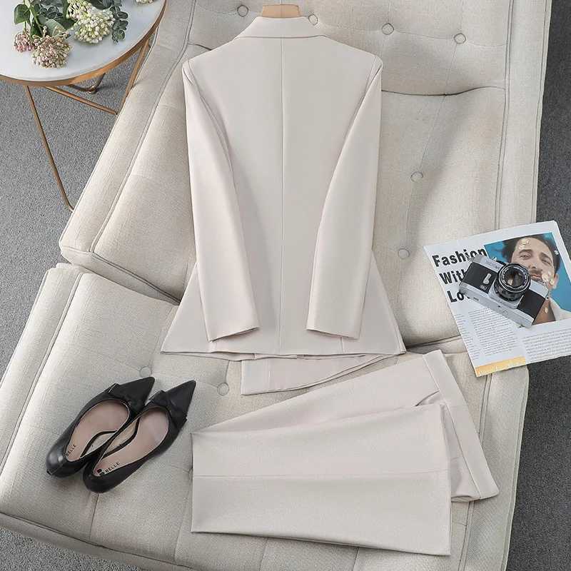ZJYT Elegant Business Chic Formal Blazer Pant Sets Two Piece Womens Outfit Plus Size Clothing Spring 2025 Jacket Trousers Suits X250704