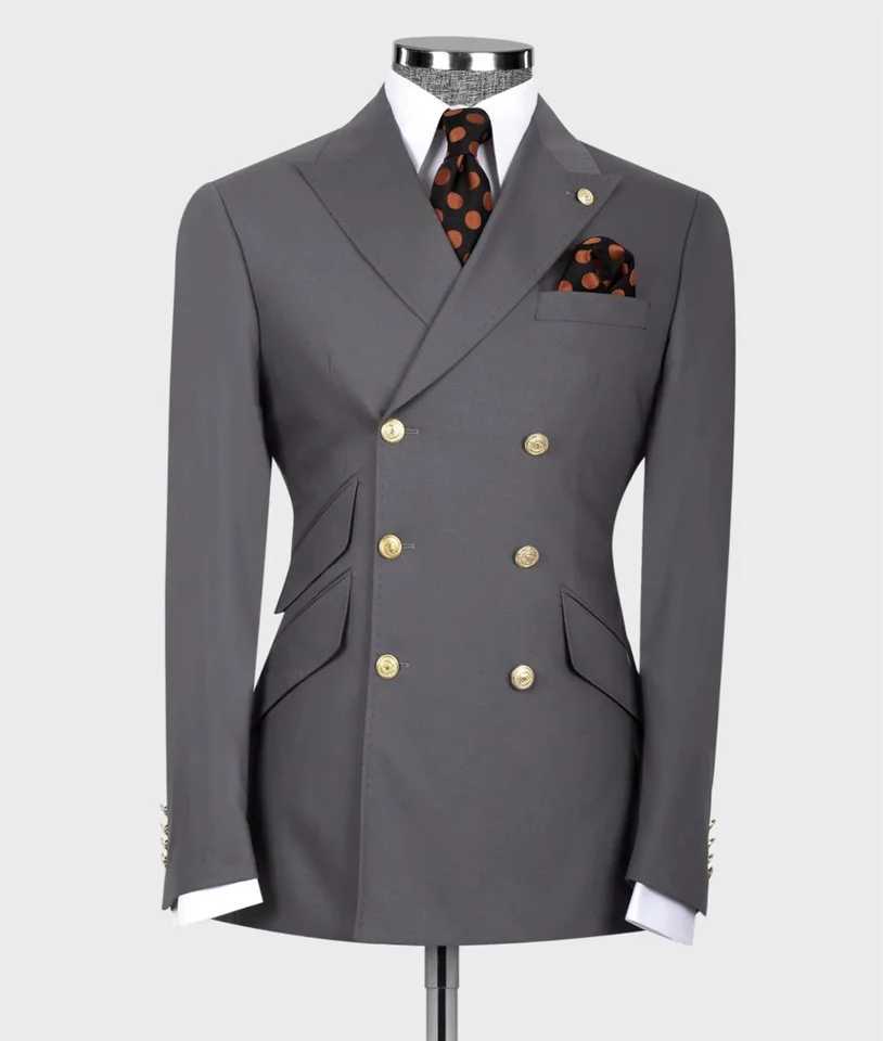 New Mens Suit Classic Slim Fit 2 Piece Wedding Groom Jacket/Double Breasted Best Man Tailor Suit (Jacket+Pants) X250704