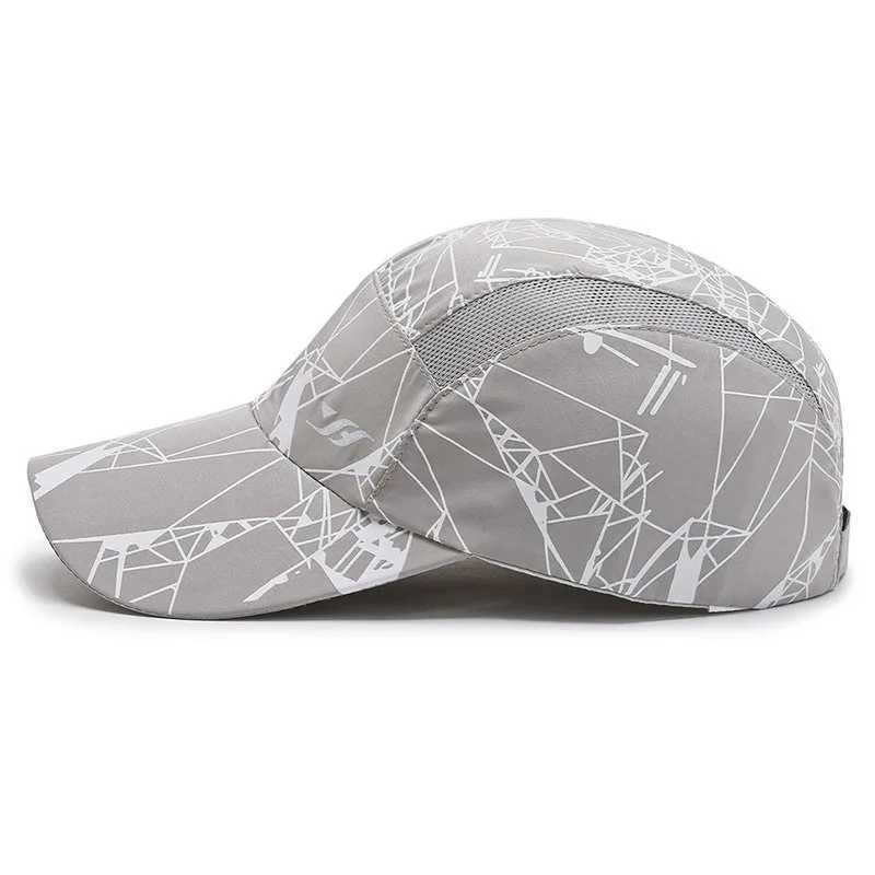 Men Quick Dry Mesh Baseball Cap Summer Breathable Outdoor Sport Sunscreen Sun Visors Fashion Geetric Print M Snapback Hats X250704