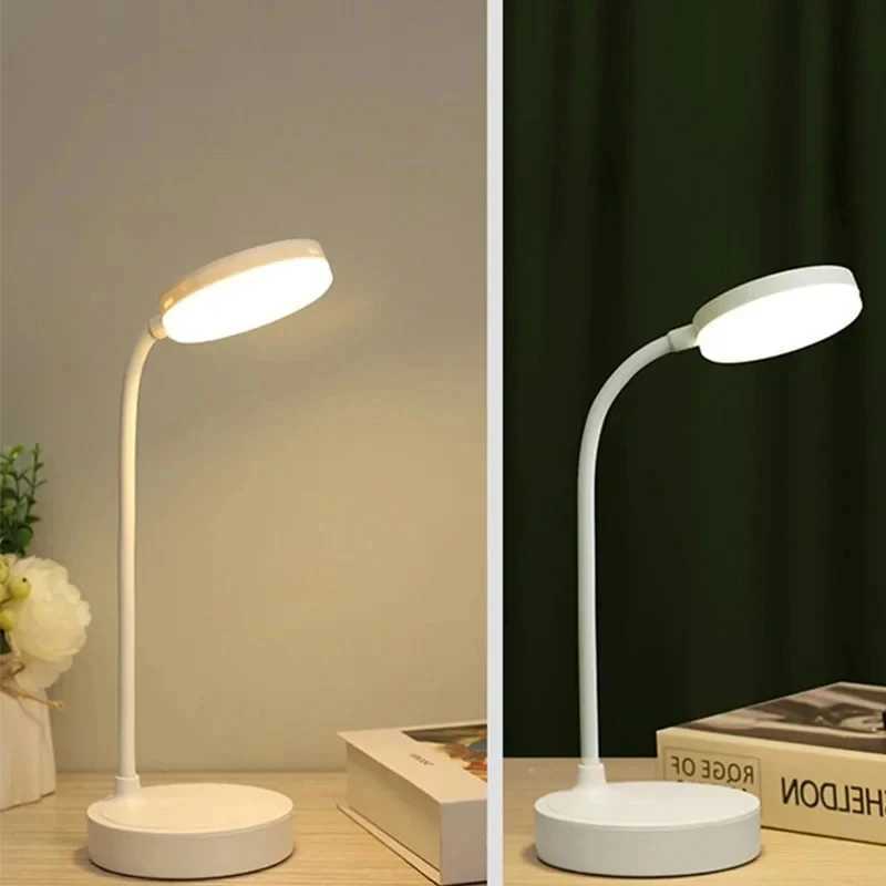 Desk Lamp USB Plug Rechargeable Table Lamp Bed Reading Book Night Light LED with 3 Dimming Modes Eye Protection Light Bedside Lamp XJ250703