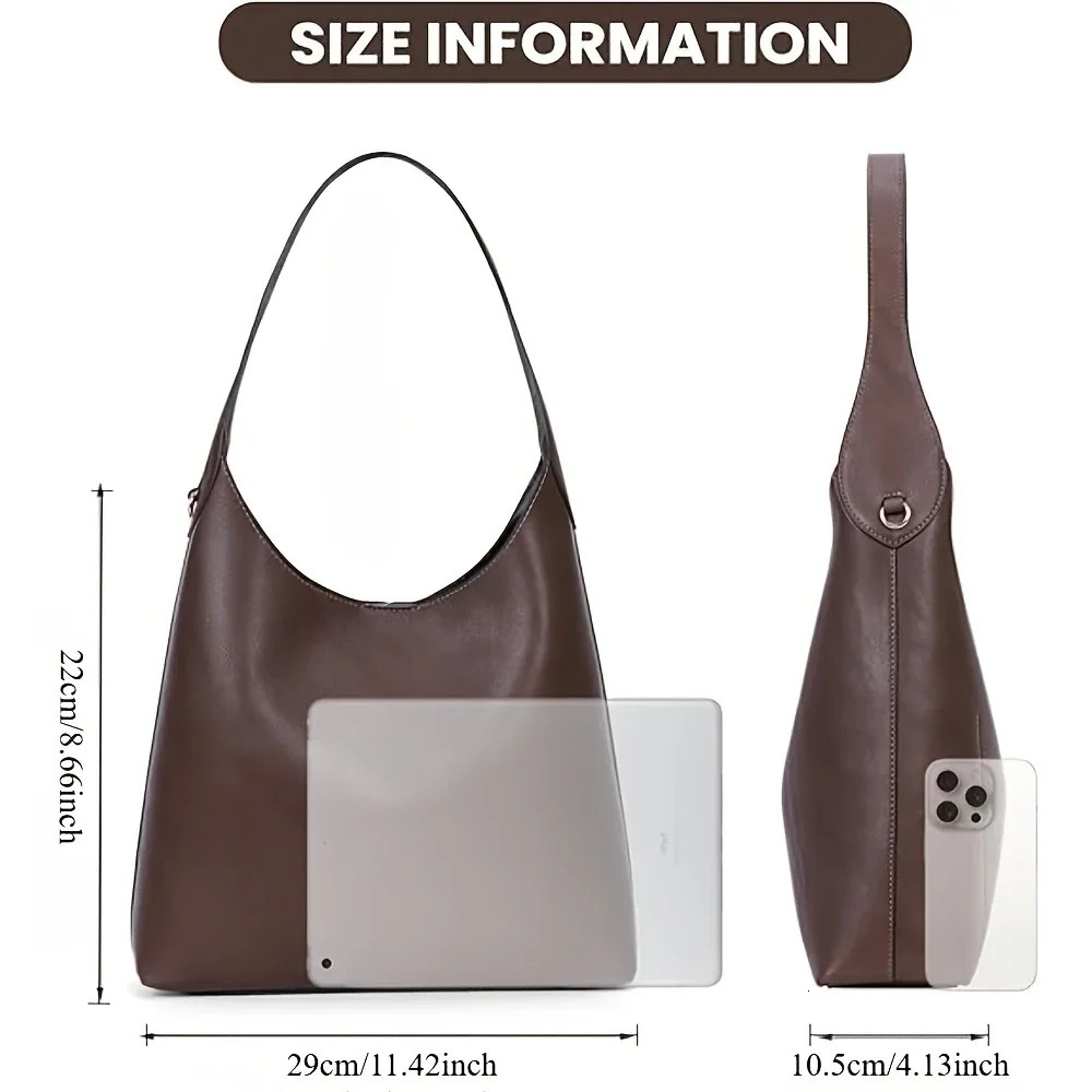 MINKARS Shoulder Bag Hobo Bags Slouchy Tote for Women Vegan Leather Work ner Handbag Trendy Slouch Purse 250628