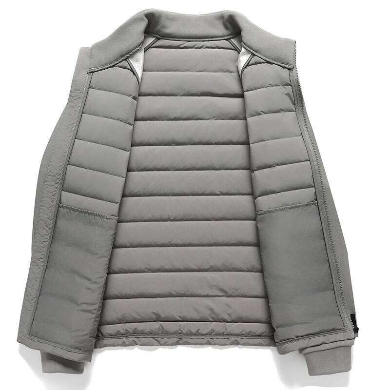 Men's Outdoor Knitting Splicing Winter New National Standard 90 White Duck Light Couple Hoodie Stand Collar Down Jacket 250704