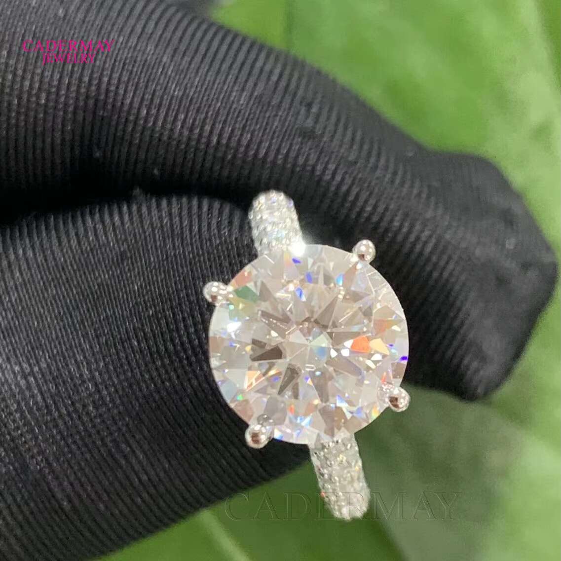 Cadermay S Sier Sterling Round Moissanite D VVS1 Pass Dia Tester Engagement Wedding Rings Brand