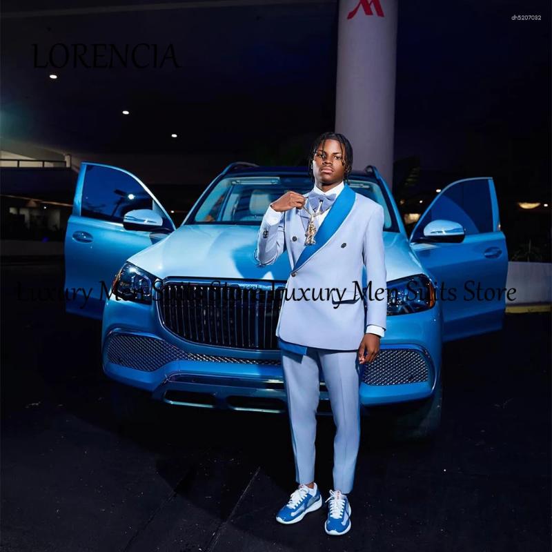 Mens Suits Casual Contrast Color Men 2 Pieces Single Breasted Wedding Groom Tuxedos Customized Blazer Pants Traje Juvenil Masculino