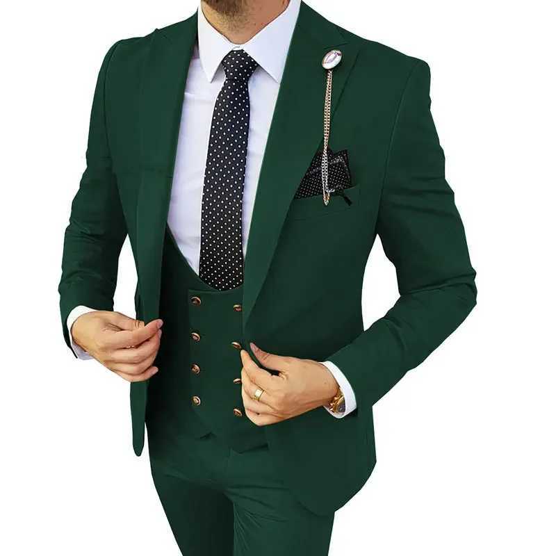 Men Suits 3 Pieces Orange Solid Single One Button Business Slim Fitting Suitable for Wedding Banquet Set Jacket Vest Pants X250704