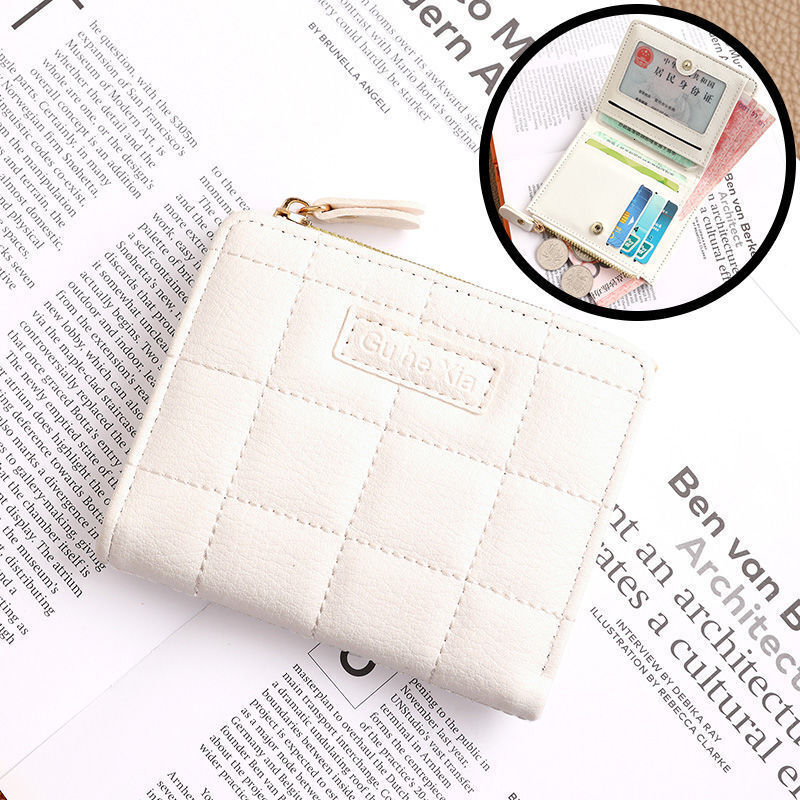 Free Shipping Designer Bag Korean Style High-end Women's Mini Wallet PU Zipper Cute Coin Purse Multi-compartment Card Holder Compact Portable