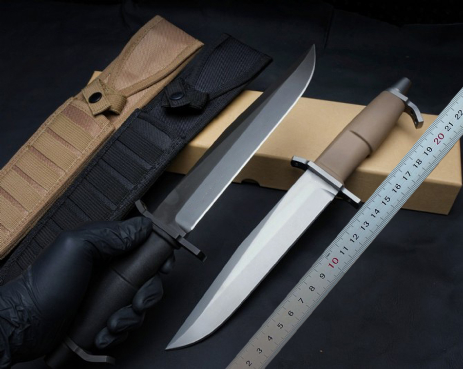 Top Quality AMF Survival Straight Knife N690 Titanium Coating Straight Point Blade knife Full Tang Forprene Handle Outdoor Fixed Blade Tactical Knives - view 3