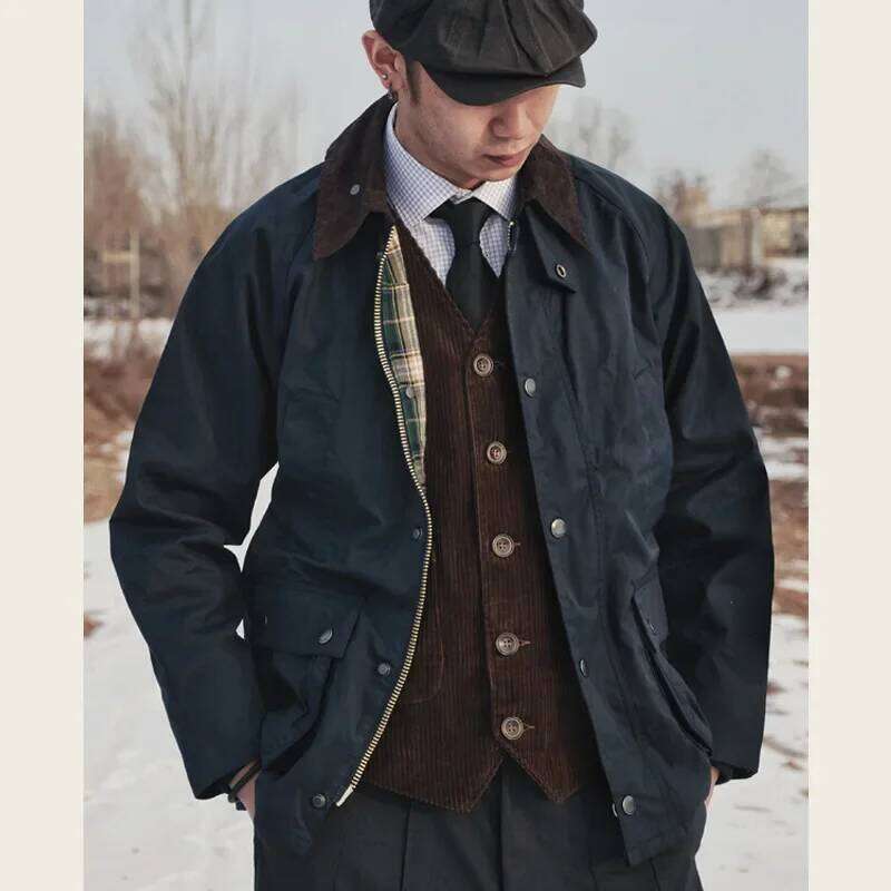 Gddqsdc English Vintage Hunting Wear Non-Wax Men's Spring Autumn Waterproof Windproof Working Jacket Bbra Duplicate 250701