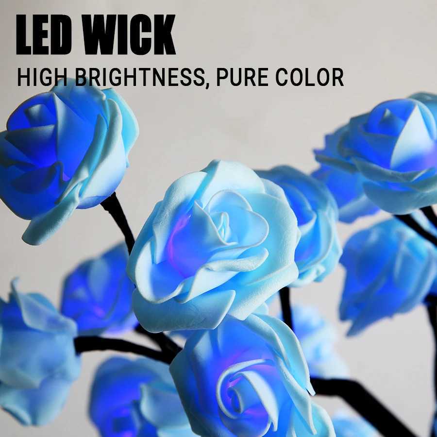 24 LED Rose Tree Lights USB Plug Table Lamp Fairy Flower Night Light For Home Party Christmas Wedding Bedroom Decoration GiftXJ250703