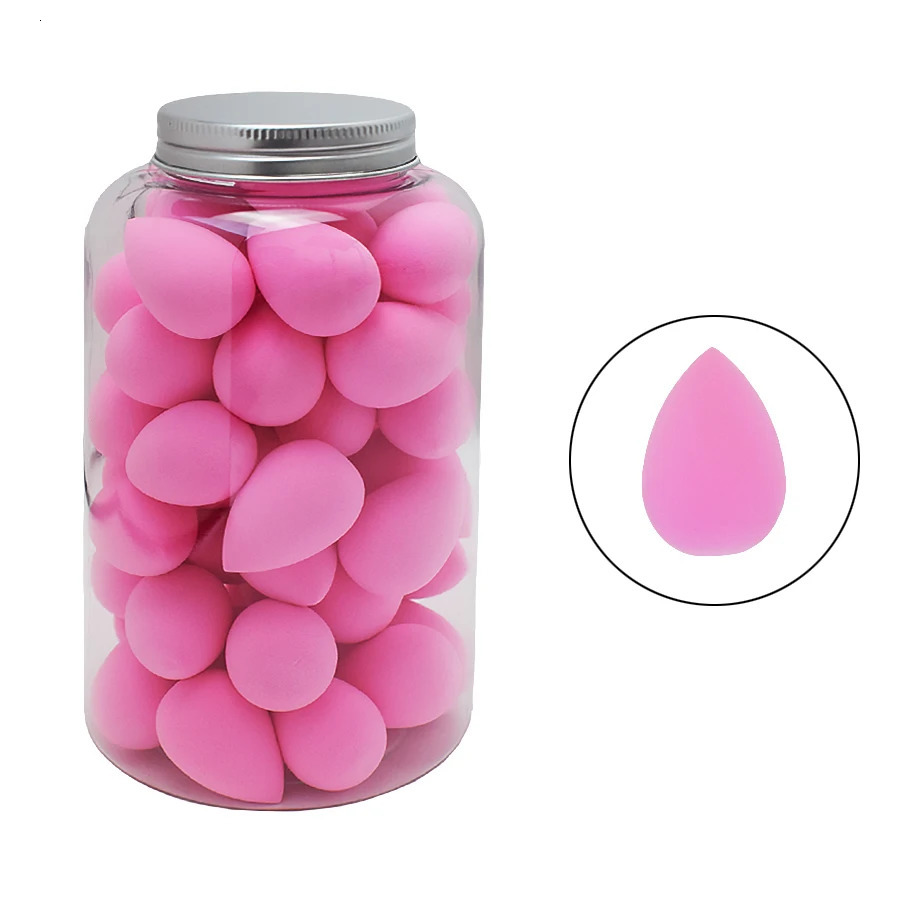50pcs Mini Beauty Sponge Egg Water Drop Small Makeup Egg powder puff Dry Wet Combined Cosmetic Tools With Storage Box 250625